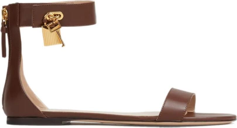 TOM FORD Sandalen met enkelbandje en hangslot Bruin
