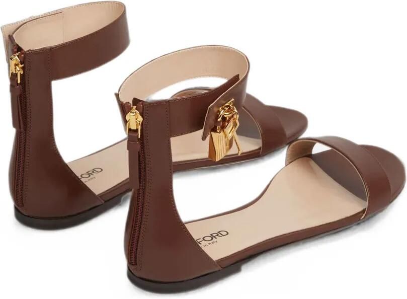 TOM FORD Sandalen met enkelbandje en hangslot Bruin - Foto 4