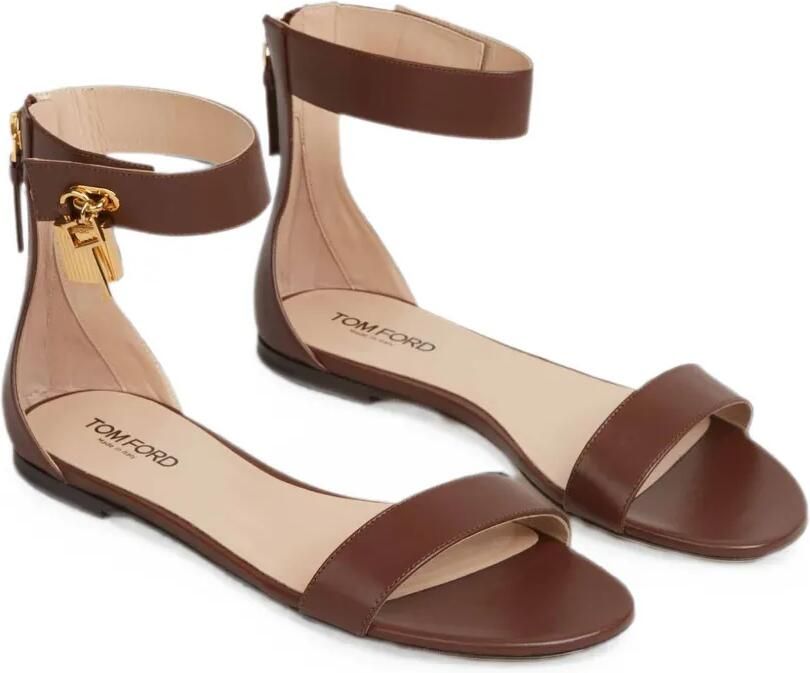 TOM FORD Sandalen met enkelbandje en hangslot Bruin - Foto 3