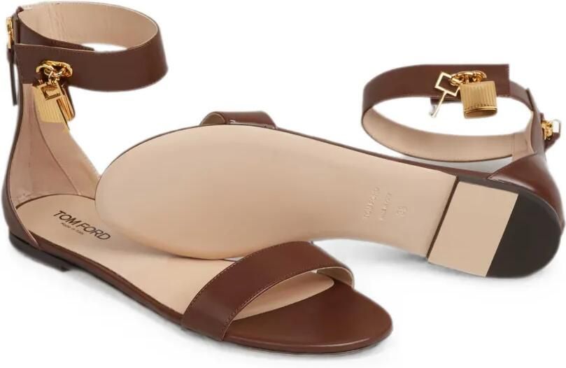 TOM FORD Sandalen met enkelbandje en hangslot Bruin - Foto 5