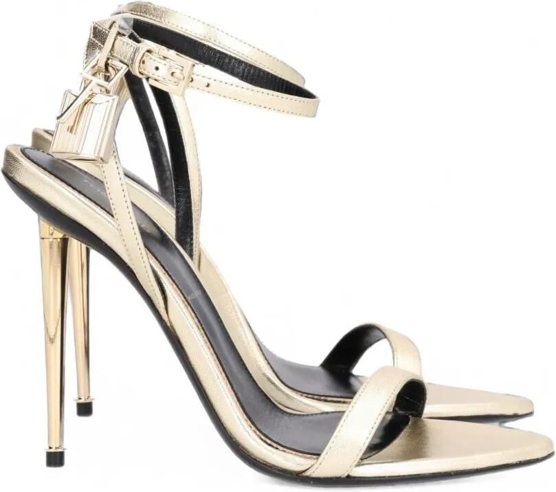 TOM FORD Sandalen met puntige neus en hangslot Goud