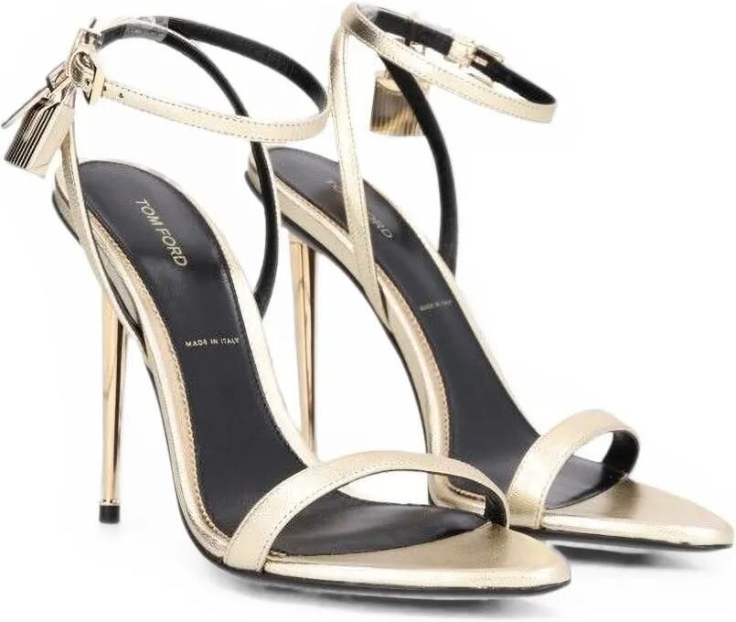 TOM FORD Sandalen met puntige neus en hangslot Goud - Foto 4