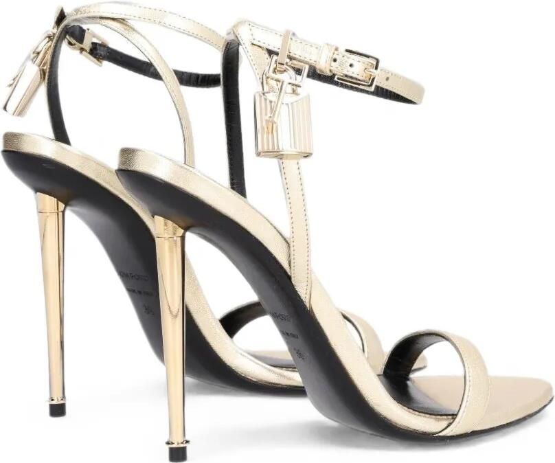 TOM FORD Sandalen met puntige neus en hangslot Goud - Foto 5
