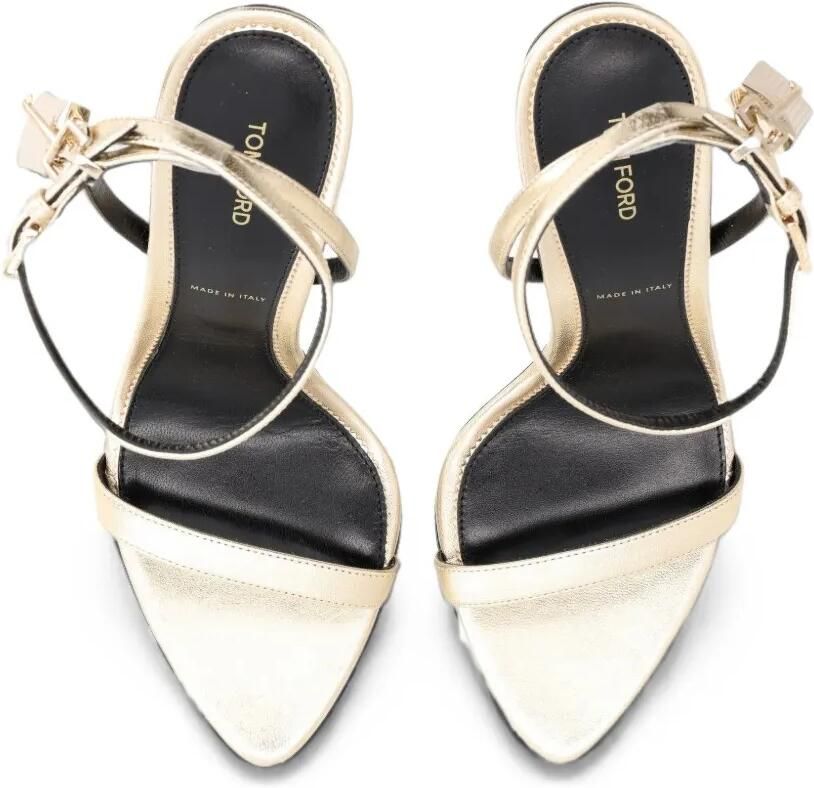 TOM FORD Sandalen met puntige neus en hangslot Goud - Foto 3
