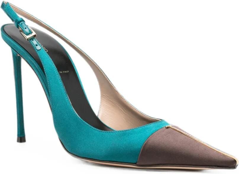 TOM FORD Satijnen slingback pumps Groen - Foto 3