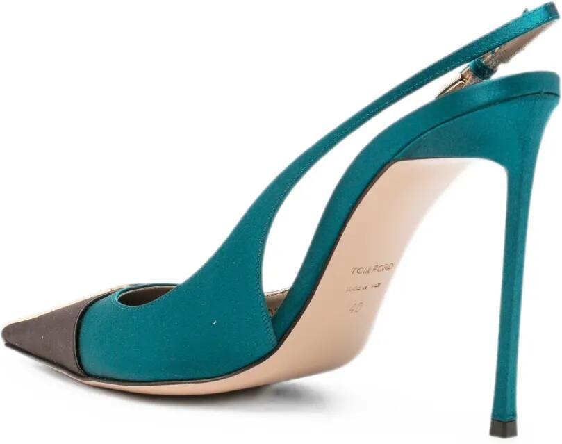 TOM FORD Satijnen slingback pumps Groen - Foto 2