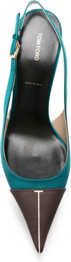 TOM FORD Satijnen slingback pumps Groen - Foto 4