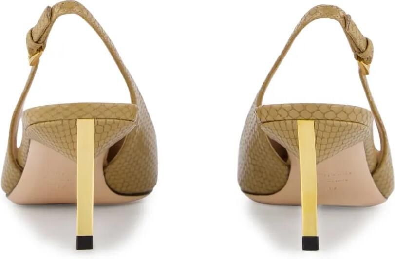 TOM FORD Slingback pumps met slangen-reliëf Beige - Foto 3