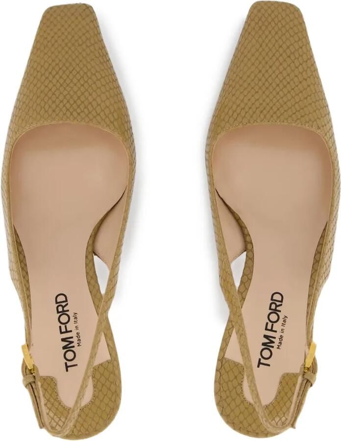 TOM FORD Slingback pumps met slangen-reliëf Beige - Foto 2