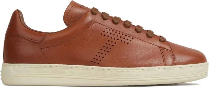 TOM FORD Sneakers met geperforeerd logo Bruin