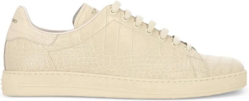 TOM FORD Sneakers met krokodillen-reliëf Beige