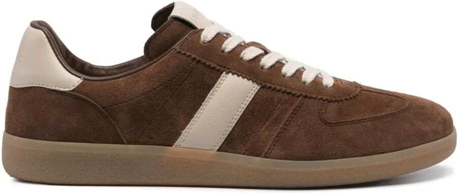 TOM FORD Sneakers met suède vlakken Bruin