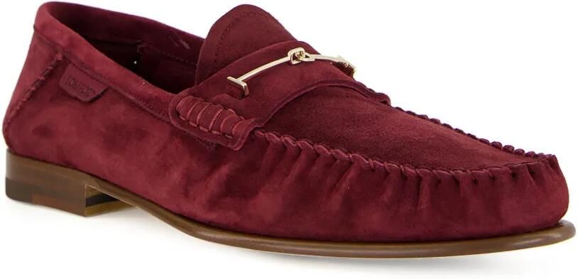 TOM FORD Suède loafers met T-bandje Rood - Foto 4