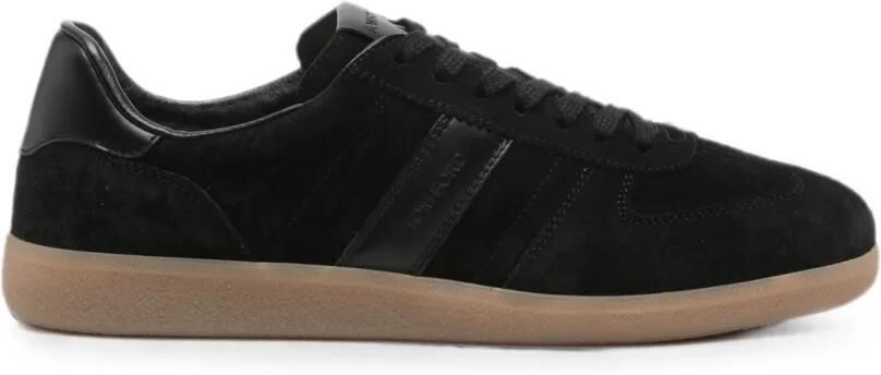 TOM FORD Suède sneakers met leren afwerking Zwart