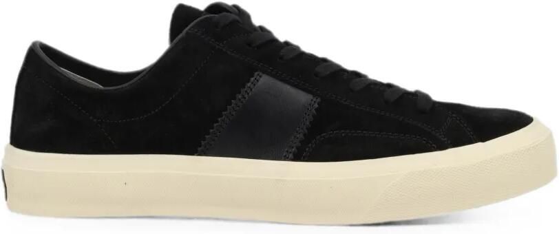 TOM FORD Suède sneakers met leren vlak Zwart