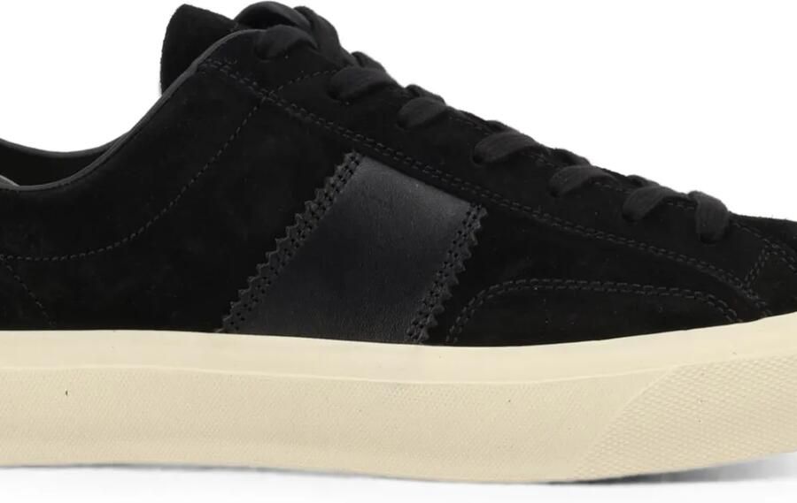 TOM FORD Suède sneakers met leren vlak Zwart - Foto 2
