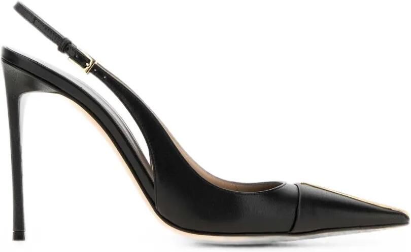 TOM FORD Thea glanzende leren slingbacks Zwart