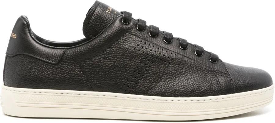 TOM FORD Warwick sneakers van bewerkt leer Zwart