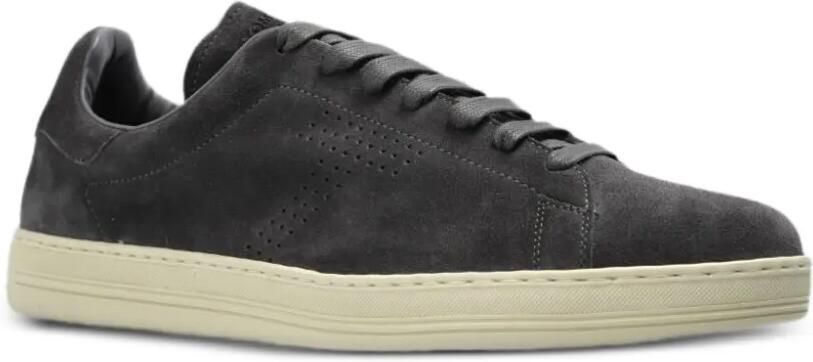 TOM FORD Warwick suède sneakers met geperforeerd logo Grijs - Foto 3