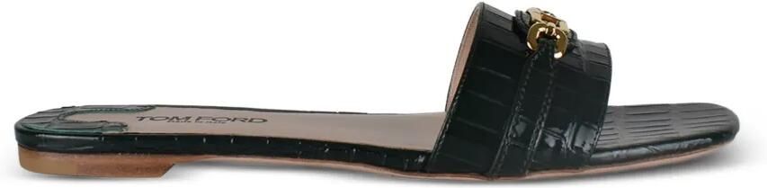 TOM FORD Whitney sandalen met krokodillen-reliëf Groen