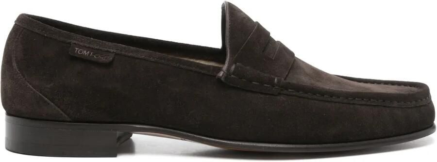 TOM FORD York suède penny loafers Bruin