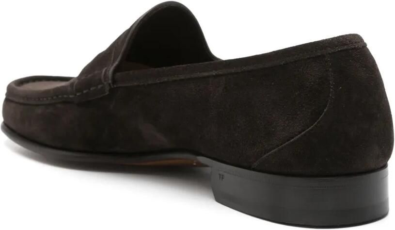 TOM FORD York suède penny loafers Bruin - Foto 3
