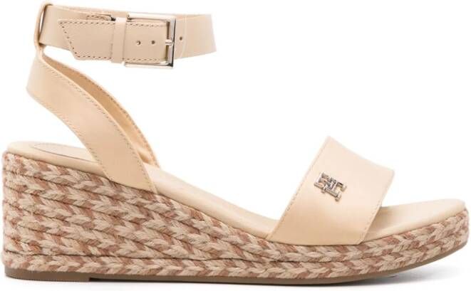 Tommy Hilfiger 60 mm sandalen met logoplakkaat Beige