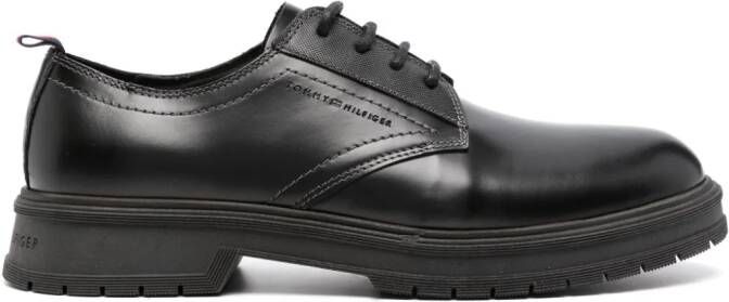 Tommy Hilfiger Abrasivato leren brogues Zwart