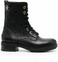 Tommy Hilfiger Biker boots met monogram reliëf Zwart - Thumbnail 1