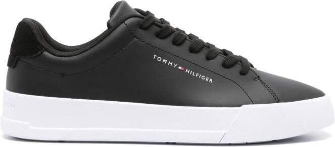 Tommy Hilfiger Court Leisure leren sneakers Zwart