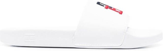 Tommy Hilfiger Sandalen met geborduurd logo Wit