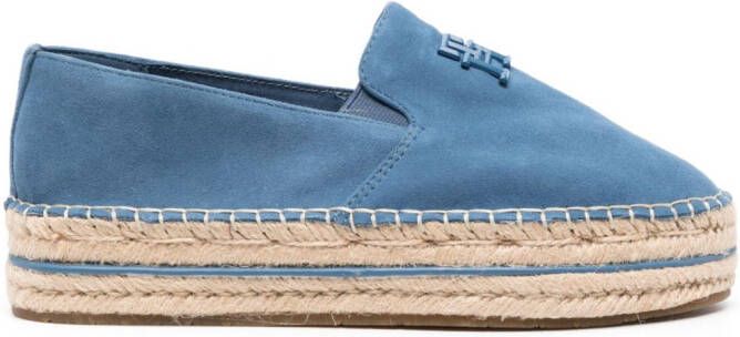 Tommy Hilfiger Espadrilles met logo-reliëf Blauw