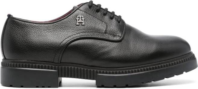 Tommy Hilfiger Leren derby schoenen Zwart