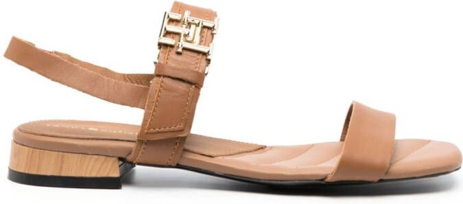 Tommy Hilfiger Leren sandalen Bruin