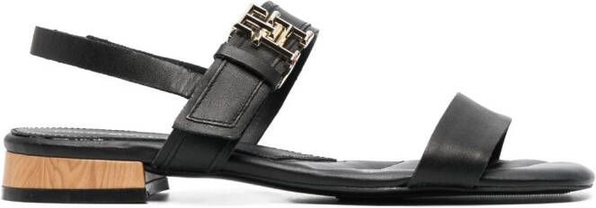 Tommy Hilfiger Leren sandalen Zwart