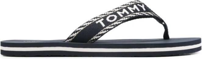 Tommy Hilfiger Teenslippers met logo jacquard Blauw