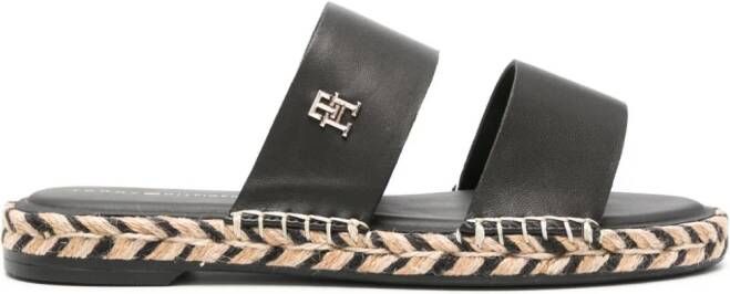 Tommy Hilfiger Espadrilles met logoplakkaat Zwart