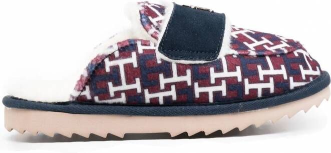 Tommy Hilfiger Slippers met logoplakkaat Rood