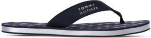 Tommy Hilfiger logo-print flip flops Blauw