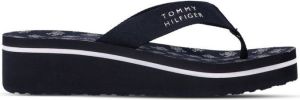 Tommy Hilfiger logo-print platform flip flops Blauw