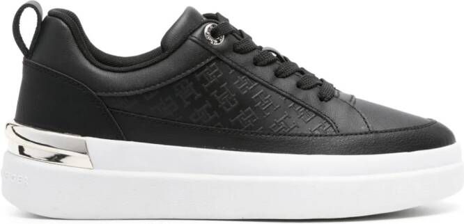 Tommy Hilfiger Lux Court leren sneakers Zwart