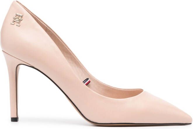 Tommy Hilfiger Pumps met monogram plakkaat Beige