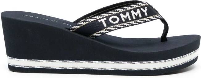 Tommy Hilfiger Sandalen met sleehak Blauw