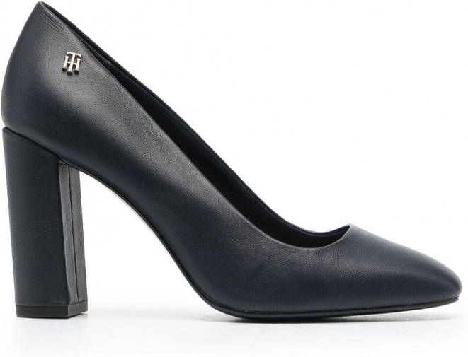 Tommy Hilfiger Pumps met vierkante neus Blauw - Schoenen.nl