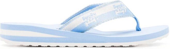 Tommy Hilfiger Teenslippers met logo-jacquard Blauw