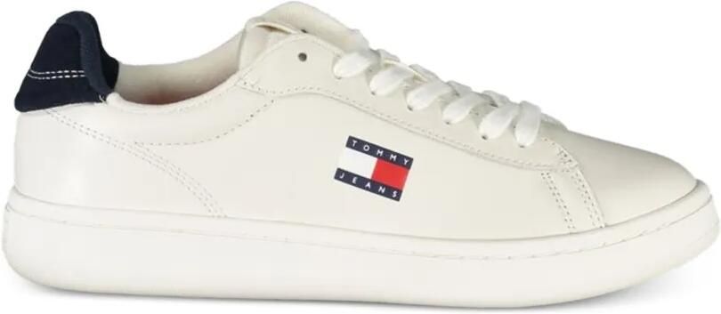 Tommy Hilfiger Archive Court leren sneakers met logo-patch Wit