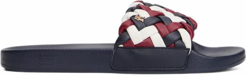 Tommy Hilfiger braided slides Blauw