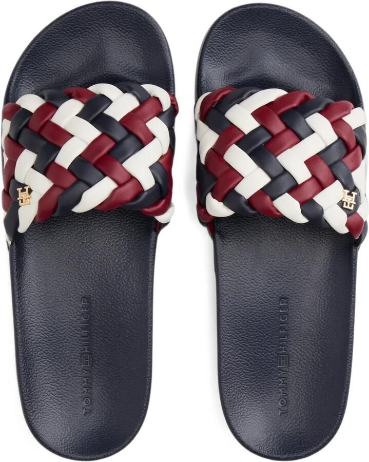 Tommy Hilfiger braided slides Blauw - Foto 3
