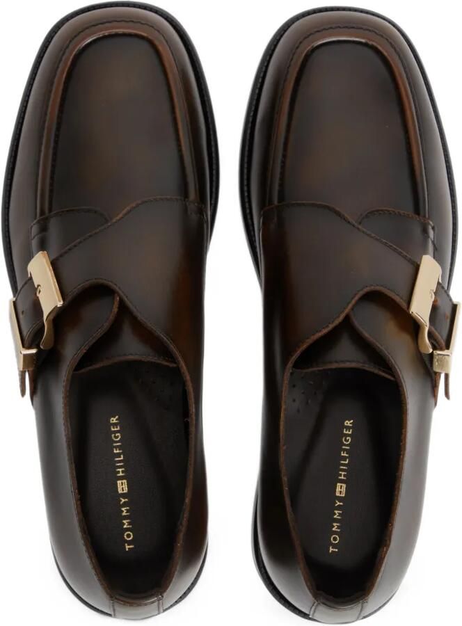Tommy Hilfiger Leren derby schoenen met gespsluiting Bruin - Foto 4