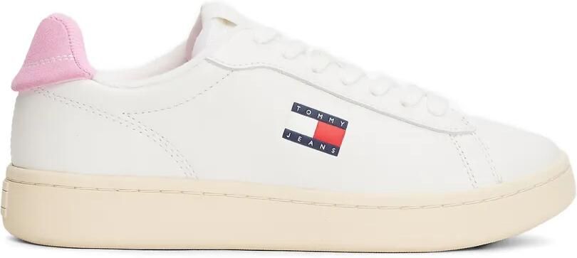 Tommy Hilfiger Court leren sneakers met logopatch Wit